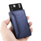 TOYFID Wallet With PU Leather Cover,Aluminum Alloy Pop Up Wallet Holder Card