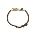 Timex Men's Gold-Tone Case, Brown Vegan Leather Strap | Tw2v91300