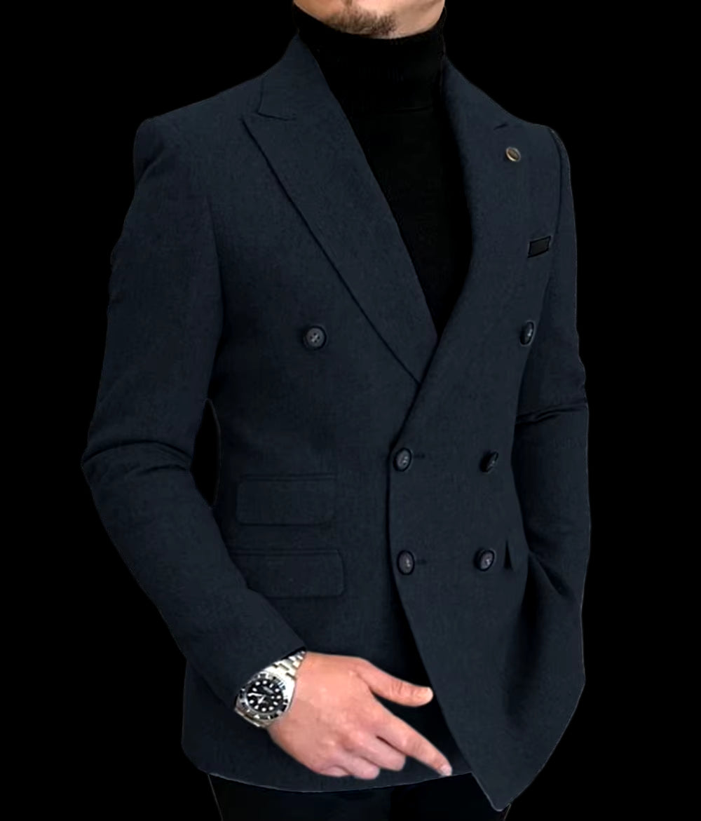 Formal 2025 New Burgundy Red Grey Lapel Tux Men Slim Fit Suits Coat Jacket Custom Made for Wendding Party Woolen Cloth