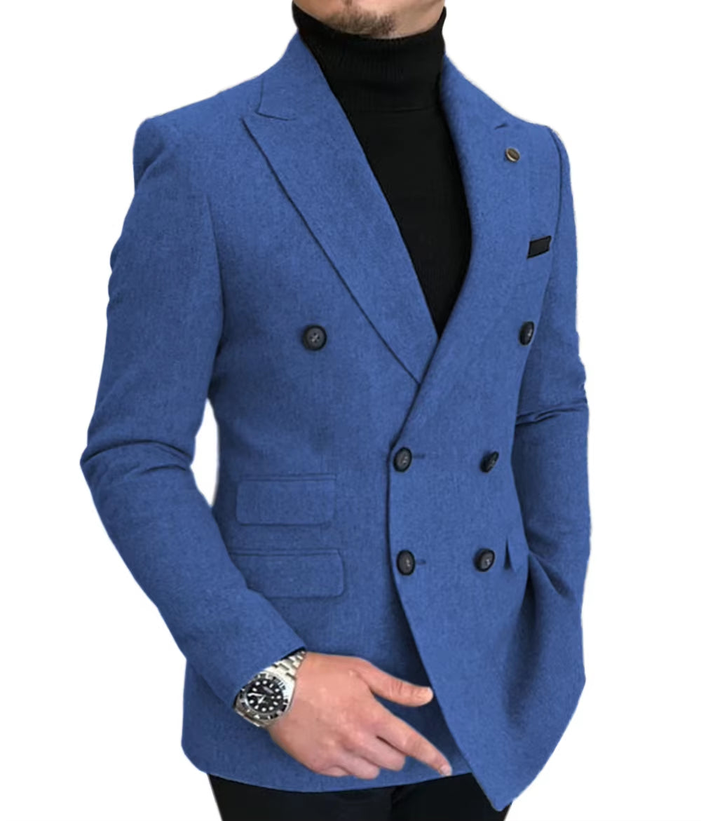 Formal 2025 New Burgundy Red Grey Lapel Tux Men Slim Fit Suits Coat Jacket Custom Made for Wendding Party Woolen Cloth
