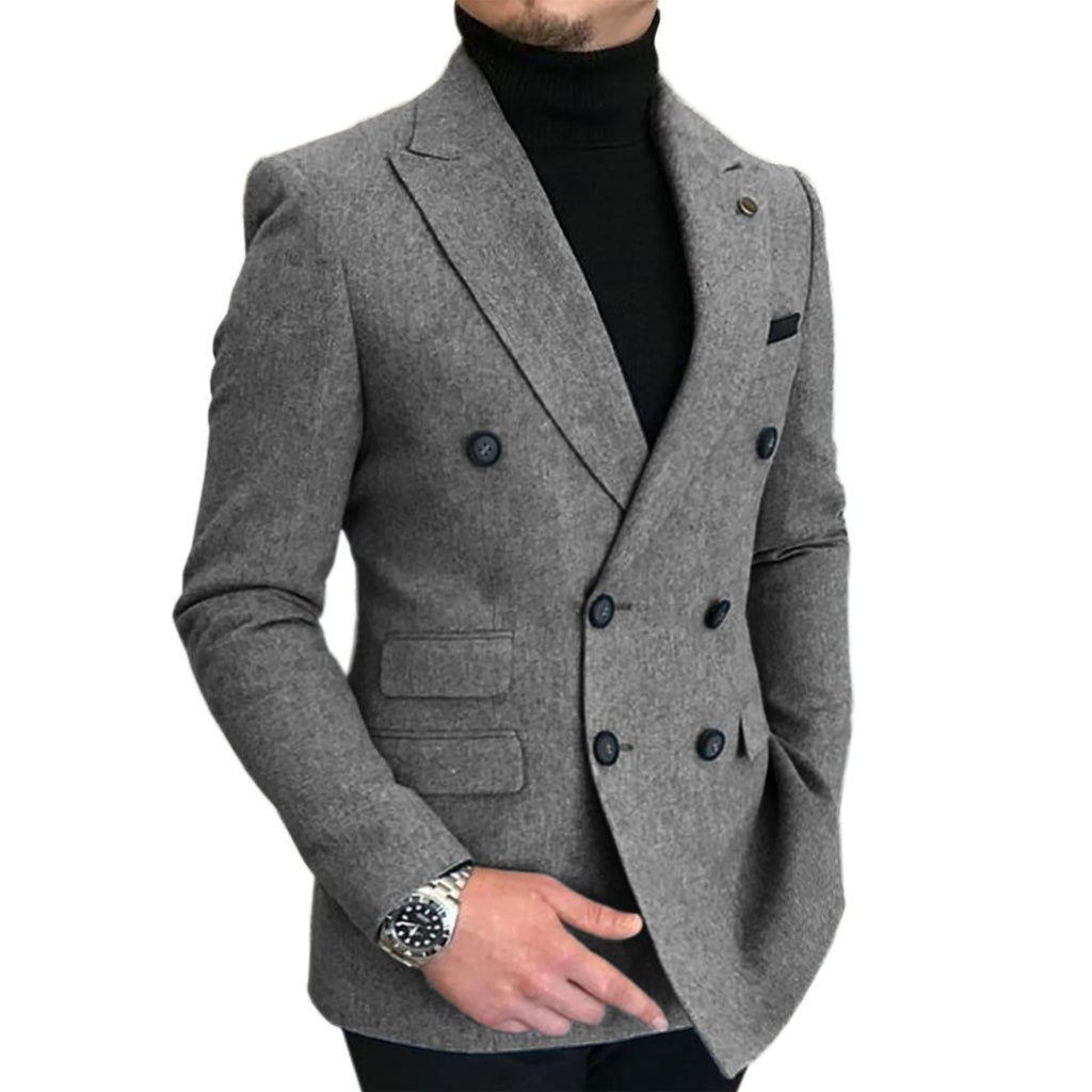 Formal 2025 New Burgundy Red Grey Lapel Tux Men Slim Fit Suits Coat Jacket Custom Made for Wendding Party Woolen Cloth