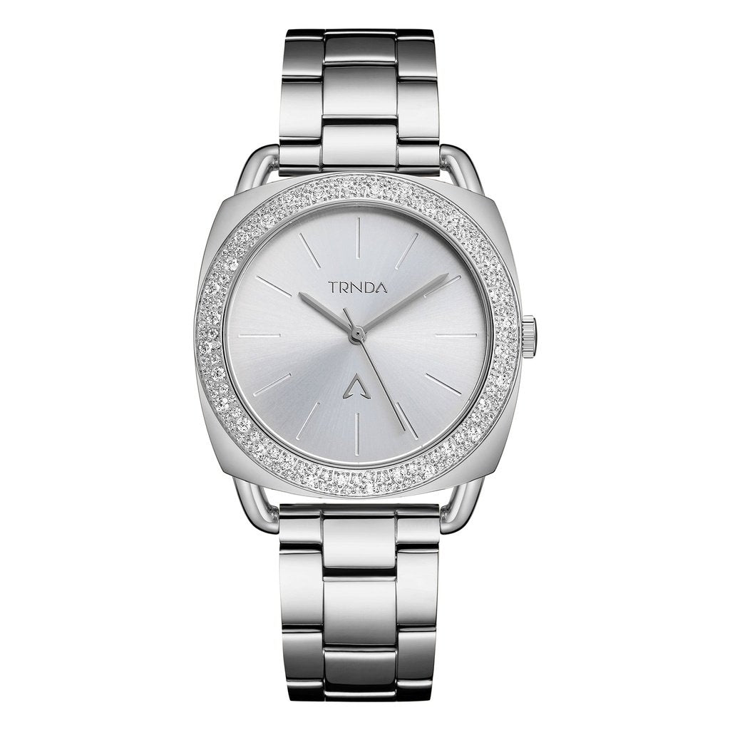 Trnda Women's Silver Stainless Steel Watch, Unique Dial | Trn35ss