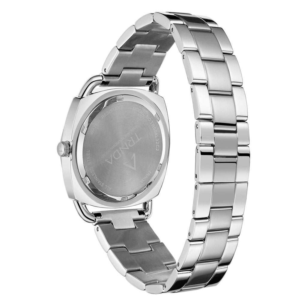 Trnda Women's Silver Stainless Steel Watch, Unique Dial | Trn35ss