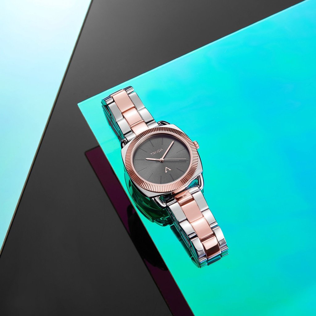 Trnda Women's Stainless Steel Watch, Two Tone Silver-Rose Gold | Trn-Wch-001