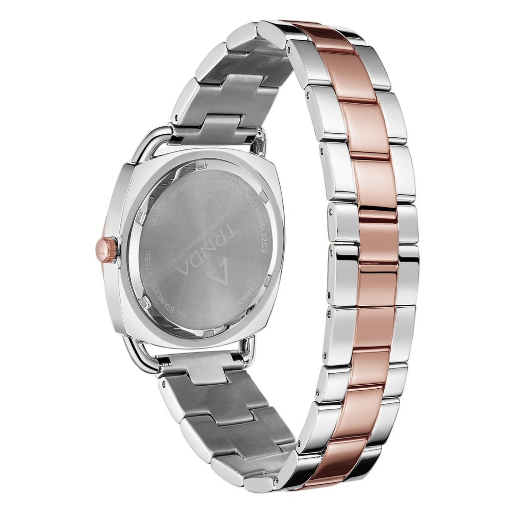 Trnda Women's Stainless Steel Watch, Two Tone Silver-Rose Gold | Trn-Wch-001
