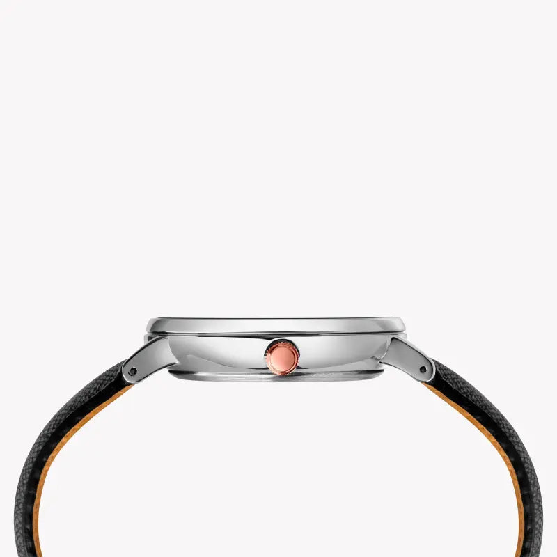 Timex Men's Brass Watch, White Dial, Black Leather Strap | Tw2t34700