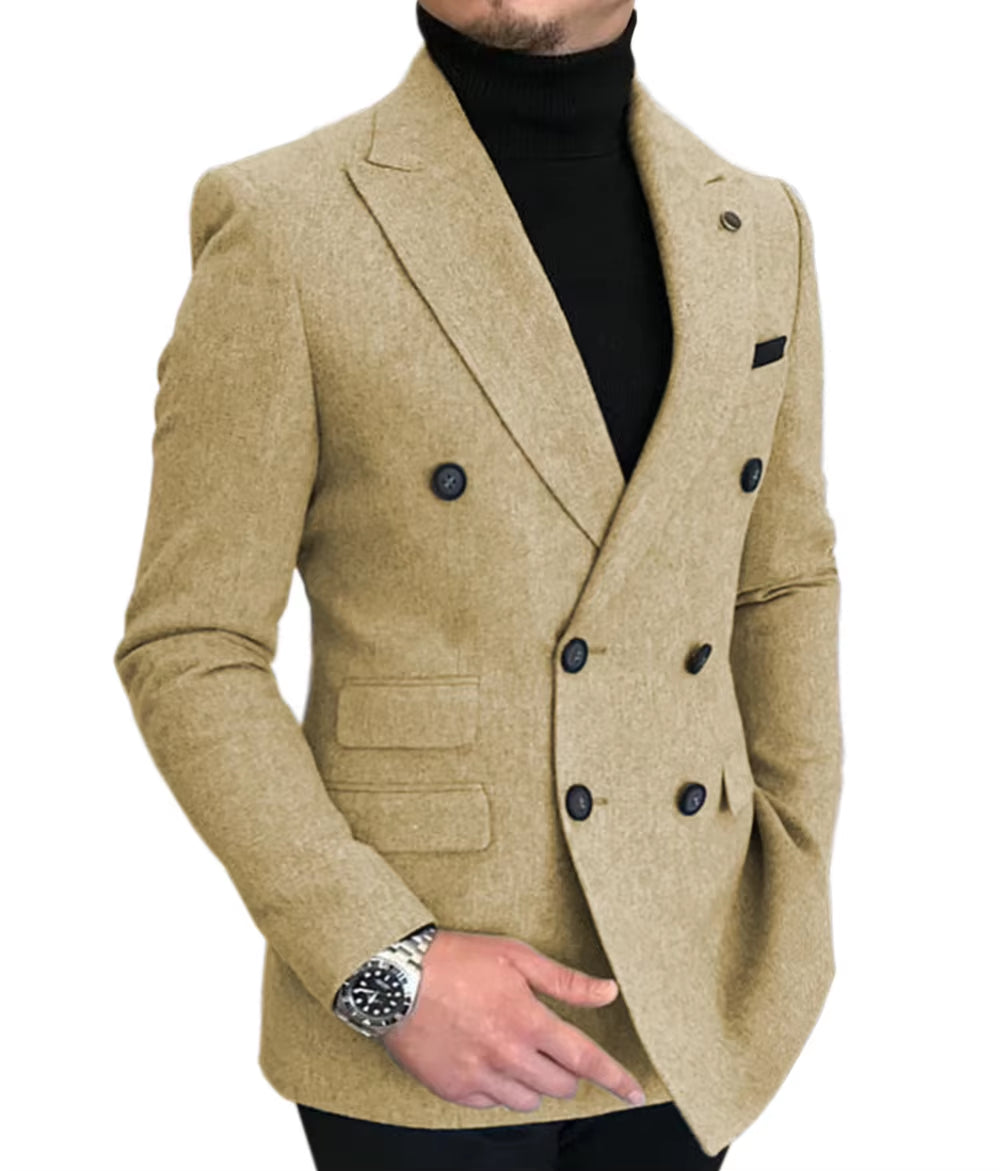 Formal 2025 New Burgundy Red Grey Lapel Tux Men Slim Fit Suits Coat Jacket Custom Made for Wendding Party Woolen Cloth